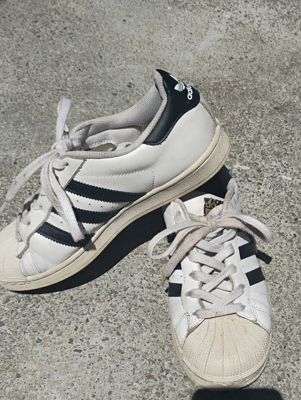 adidas White & Black Classic Shell-Toe Women's Sneakers